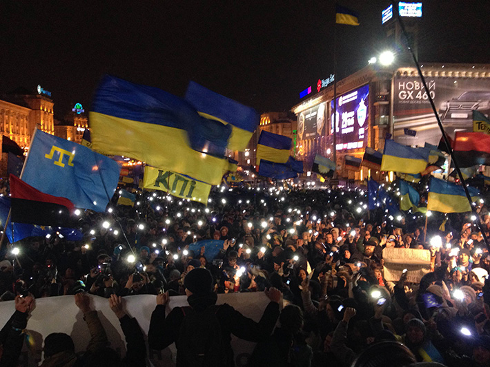 Хроники Евромайдана. Студенческий четверг (Фото, видео)
