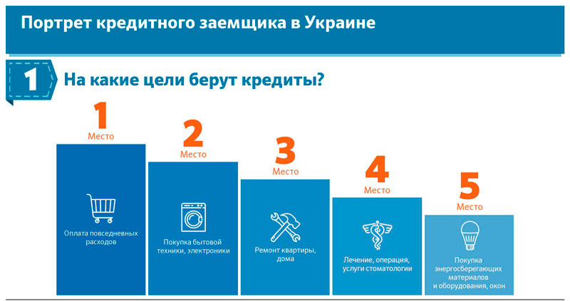 инфографика на что берут кредиты